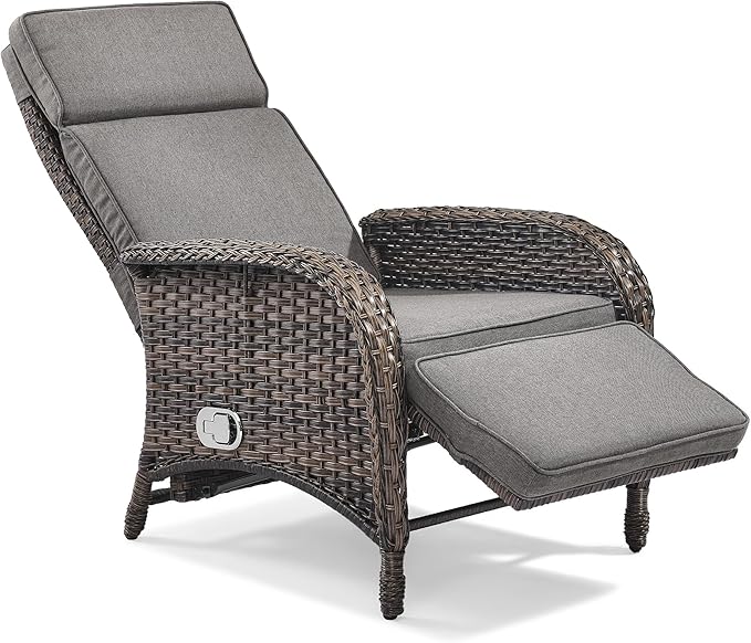 Zero Gravity Wicker Patio Recliner Chair - Image 7