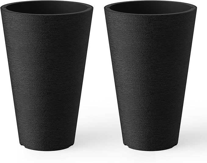 Kante Tall Round Planter Set of 2, 15 Inch Tall Decorative Planter Pots by Kante