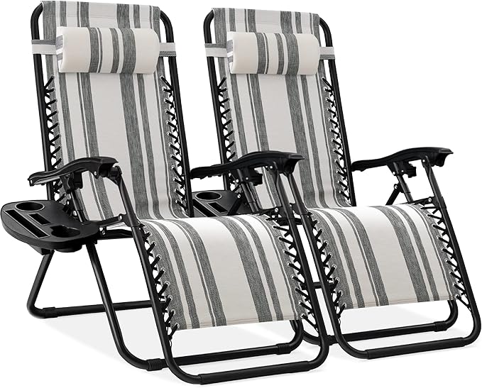 Best Choice Products Set of 2 Adjustable Steel Mesh Zero Gravity Lounge Chair by BestChoiceProducts