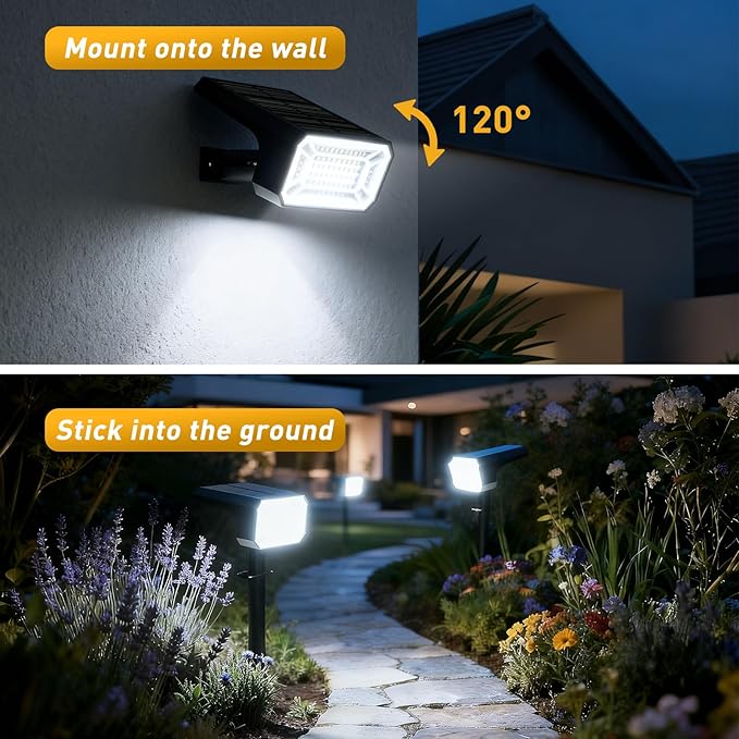 Solar Spot Lights Outdoor Waterproof IP65, 2-in-1 Solar Landscape Spotlights - Image 5