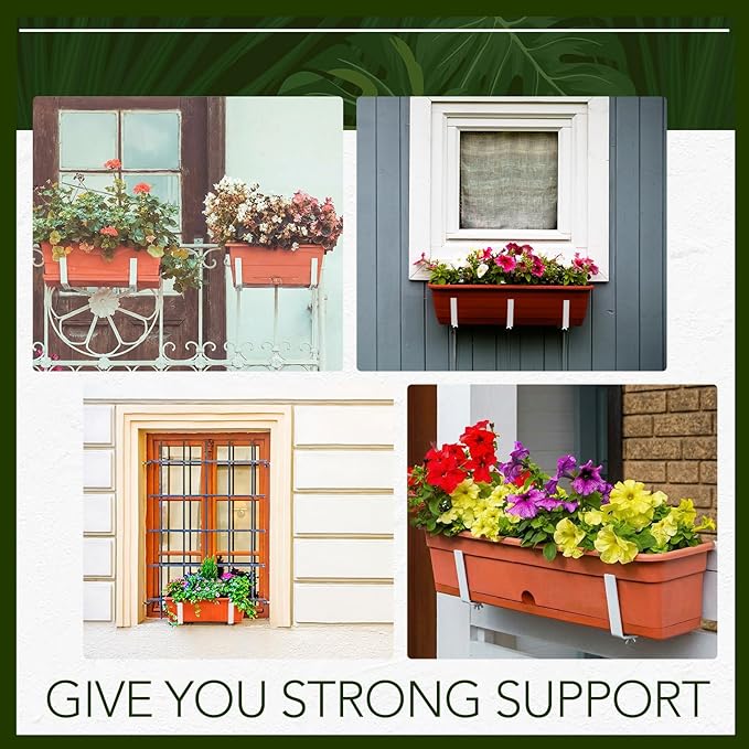 Layhit 10 Pcs Adjustable Planter Box Brackets Universal Heavy Duty Flower Box - Image 4