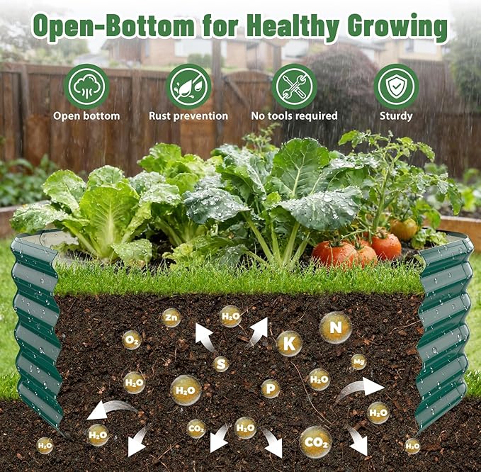Hexagon Raised Garden Bed, 48 Inch Diagonal & 16.5 Inch Tall, Galvanized Steel - Image 2