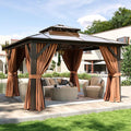 Aoxun 12'x12' Hardtop Gazebo, Aluminum Frame Permanent Pavilion by Aoxun