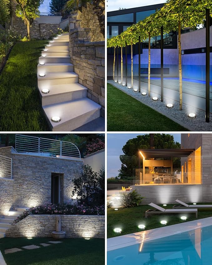btfarm 12 Pack Solar Lights Outdoor, 8 LED Solar Ground Lights IP65 Waterproof - Image 5