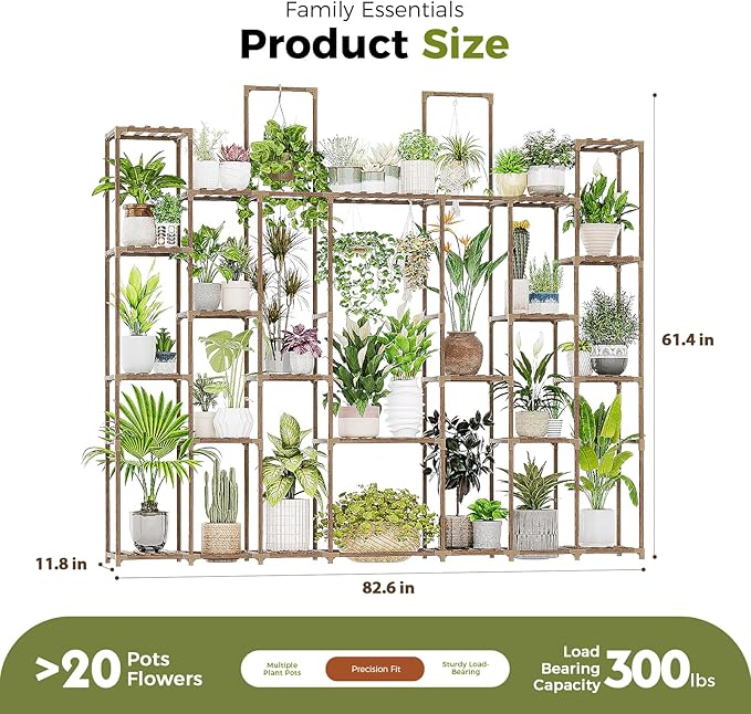 Bamworld Plant Shelf Indoor 30 Pots Large Plant Shelf Wide Tall Outdoor Plant - Image 5