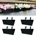 LaLaGreen Rail Planter Box Large Black Metal Hanging Flower Pots, Rectangle by L%C3%A1L%C3%A1Green