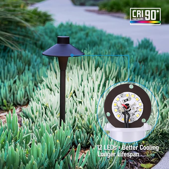 LEONLITE Update 5CCT Low Voltage Pathway Lights, 12-24V LED Landscape Path Light - Image 6