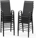 VINGLI Outdoor Bar Chairs Set of 8 – Stackable Outdoor Bar Stools by VINGLI