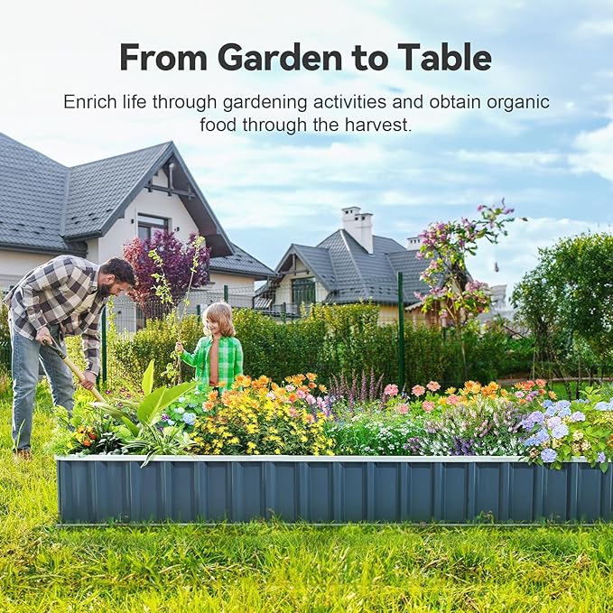 KING BIRD Raised Garden Bed 101" x 36" x 12" 4 Installation Methods - Image 8