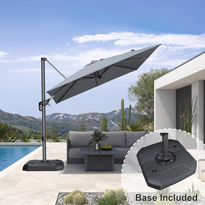 PURPLE LEAF 8 Feet Square Cantilever Umbrella Patio Umbrella - Image 3