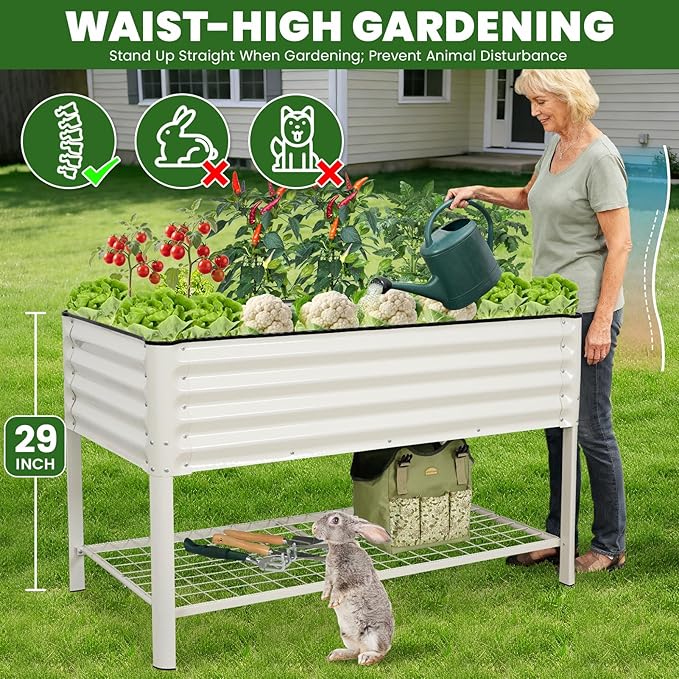 Elevated Raised Garden Bed 2' x 4'- Galvanized Metal Planter Boxes - Image 2