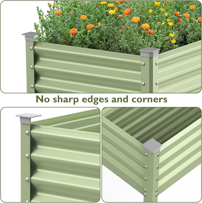 Raised Garden Bed with Legs, 48×24×32in Large Galvanized Elevated Planter Box - Image 5