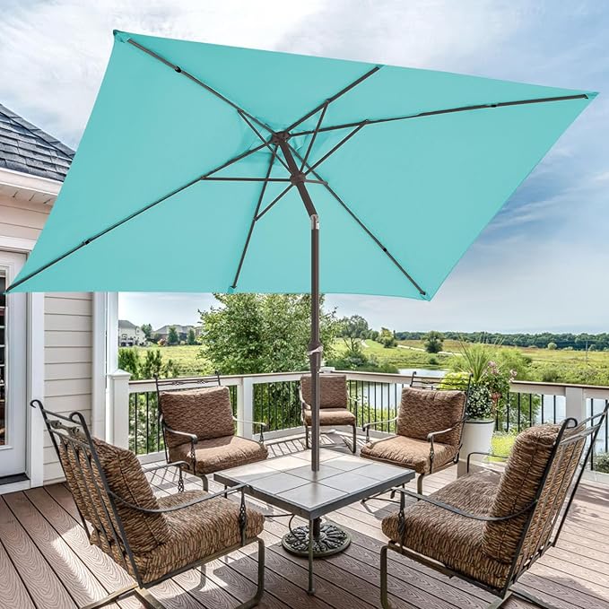 JEAREY 6.5x10 ft Rectangular Patio Umbrellas Rectangle Outdoor Umbrella - Image 6