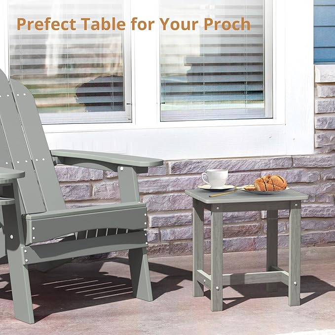 LUE BONA Outdoor Side Table Set of 2, HDPS Small Outdoor Table, Adirondack Side - Image 5