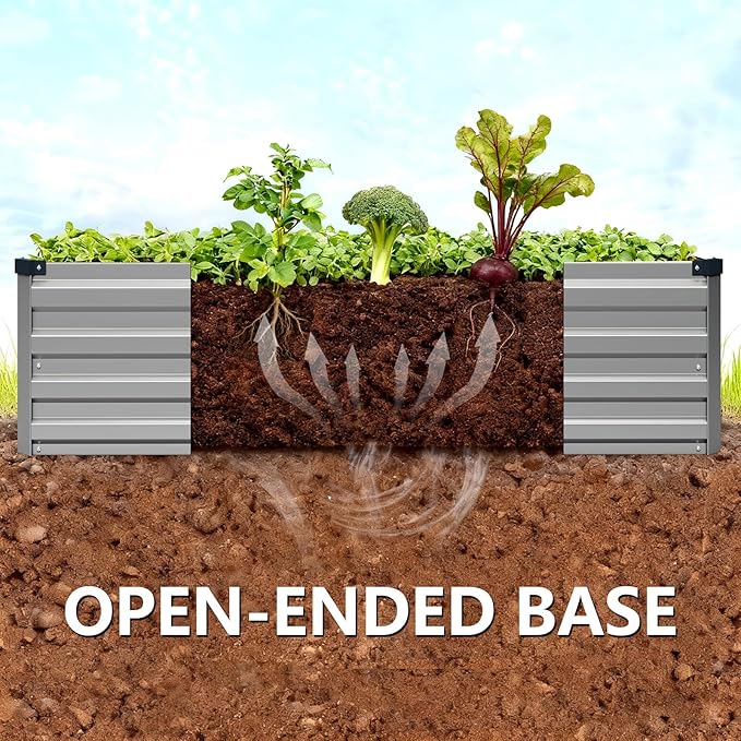 Vengarus 8x2x1FT Galvanized Raised Garden Bed-Outdoor Planter Box - Image 3