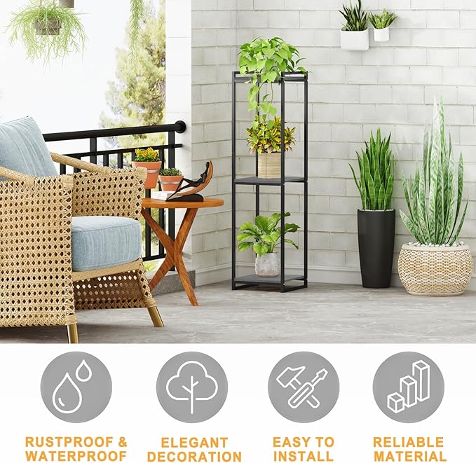 3-Tier Plant Stand Indoor, Oak Grey - Image 3