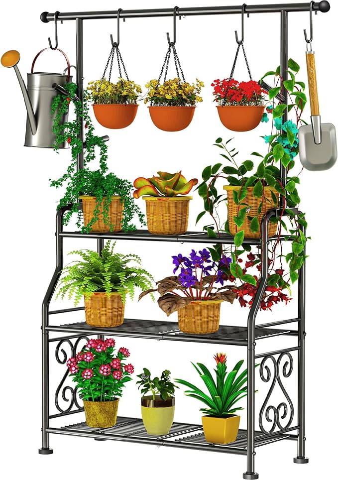 GIOTORENT Plant Stand Indoor, 3-Tier Heavy Duty Metal Shelf by GIOTORENT