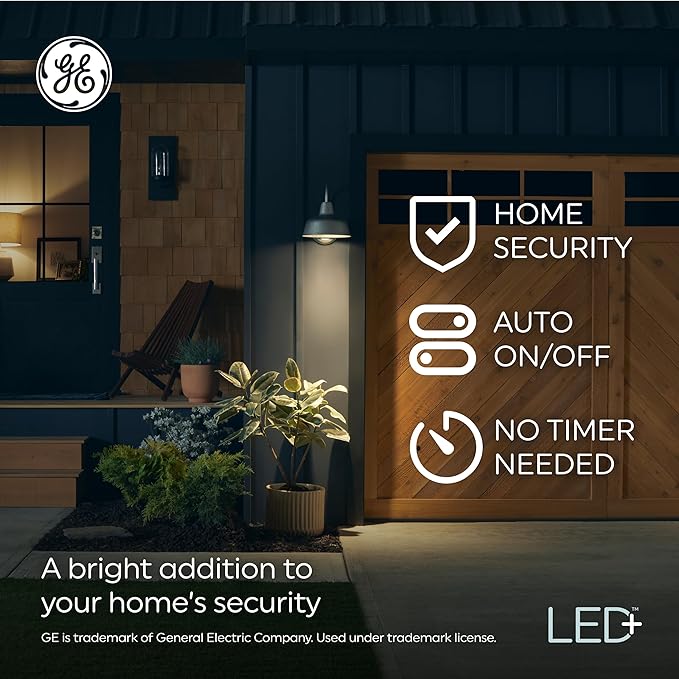 GE LED+ Dusk to Dawn A19 LED Light Bulbs, Automatic On/Off Outdoor Light - Image 5