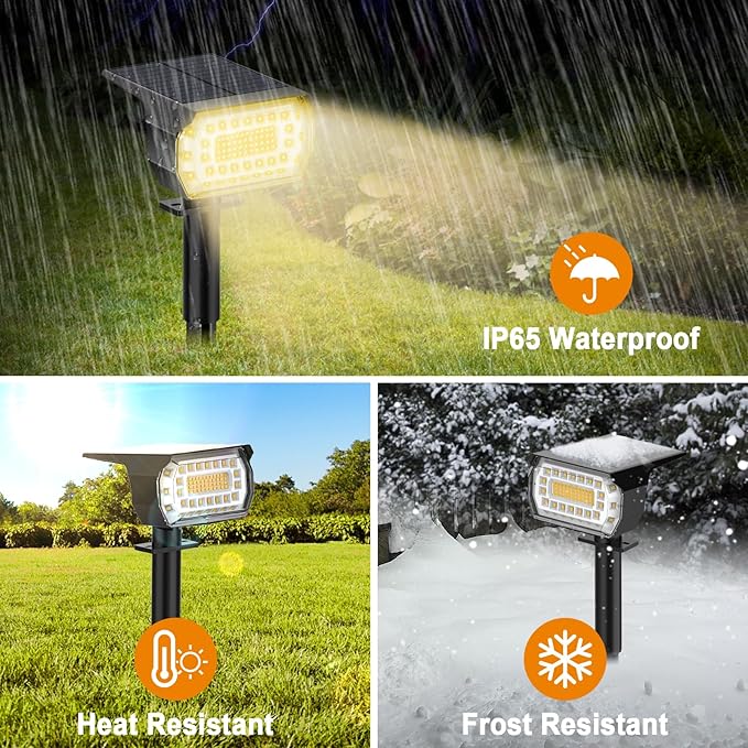 LANSOW Solar Spot Lights Outdoor, 2-in-1 Solar Landscape Spotlights, 3 Modes - Image 6