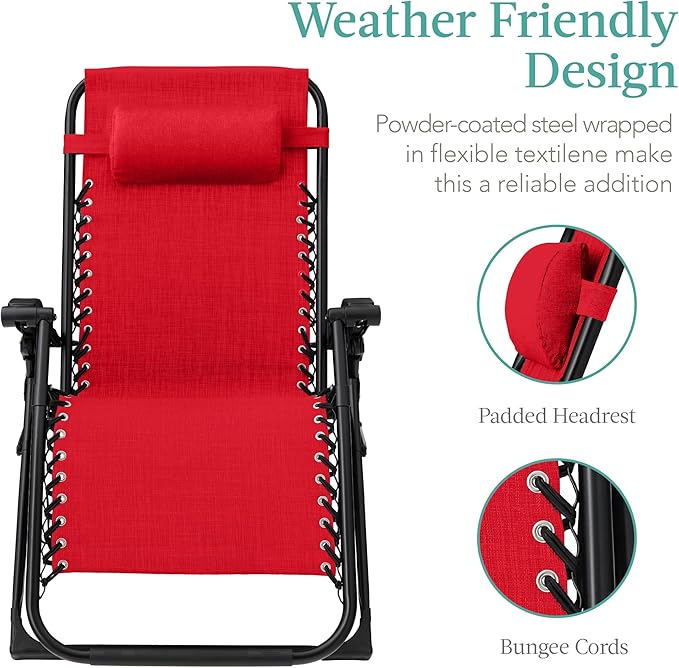 Best Choice Products Oversized Zero Gravity Chair, Folding Outdoor Patio - Image 4