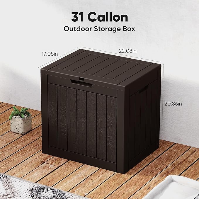 NEWBULIG 31 Gallon Outdoor Storage Box, Waterproof Deck Box - Image 2