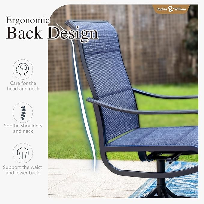 Sophia & William Patio Dining Set 7 Pieces Outdoor Metal Furniture Set - Image 5