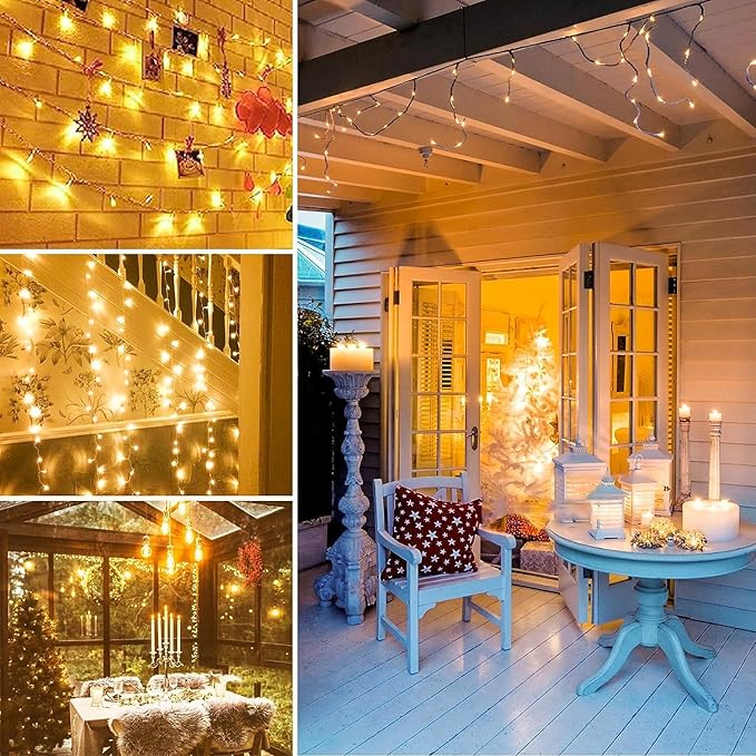 Connectable 100 LED String Lights Indoor Outdoor, 33FT Warm White Christmas - Image 6