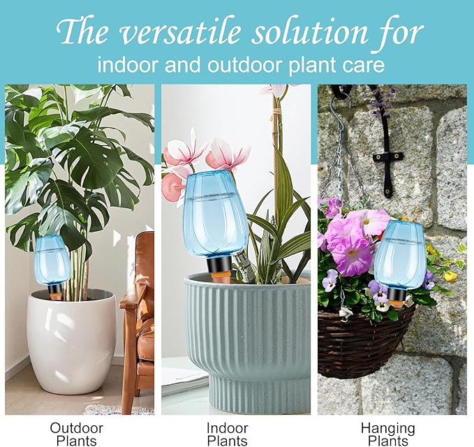 8 Pcs Plant Watering Globes Self Watering Planter Insert Plants Top Fill Water - Image 6