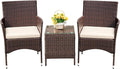 Devoko Patio Porch Furniture Sets 3 Pieces PE Rattan Wicker Chairs by DEVOKO