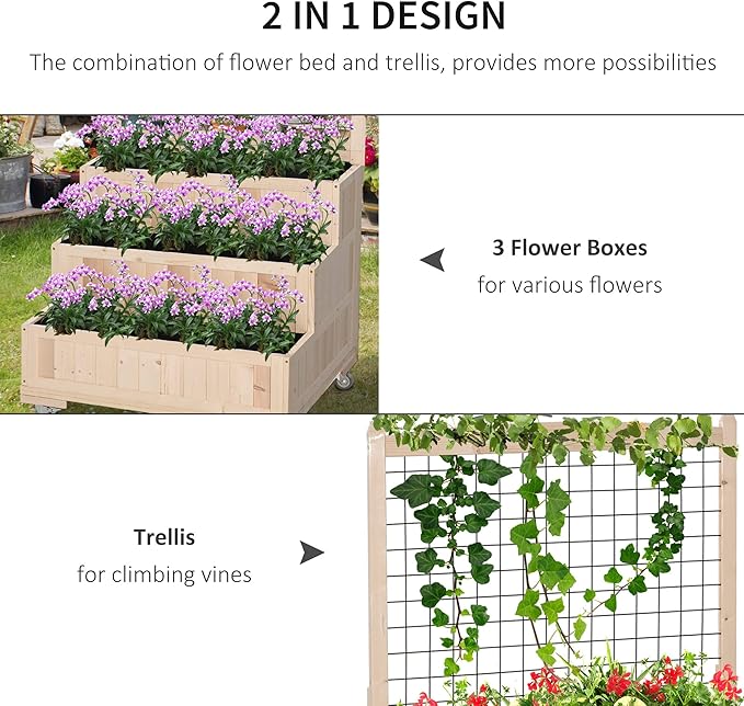 Outsunny 3-Tiers Raised Garden Bed - Image 3