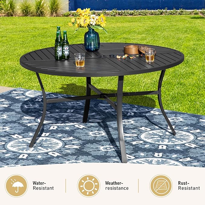 7 Pieces Patio Dining Set, 6 x Woven Rattan Chairs - Image 6