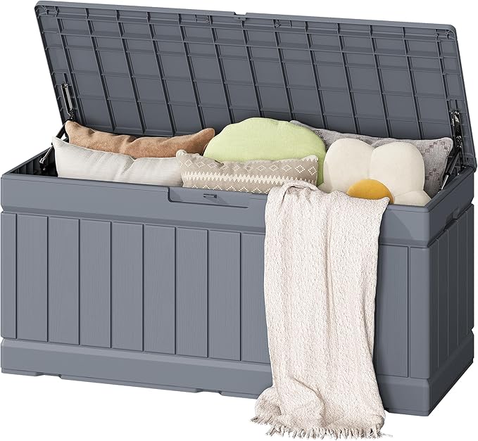 Flamaker Outdoor Storage Box 80 Gallon Resin Waterproof Deck Box Delivery Box by Flamaker