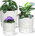3 Pack Self Watering Pots for Indoor Plants, 4+5.5+6.3 Inch Self Watering Plant by Samhe
