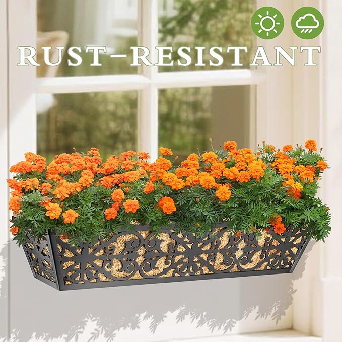 2 Pack 30 Inch Window Boxes Planters Railing Planter Box - Image 8