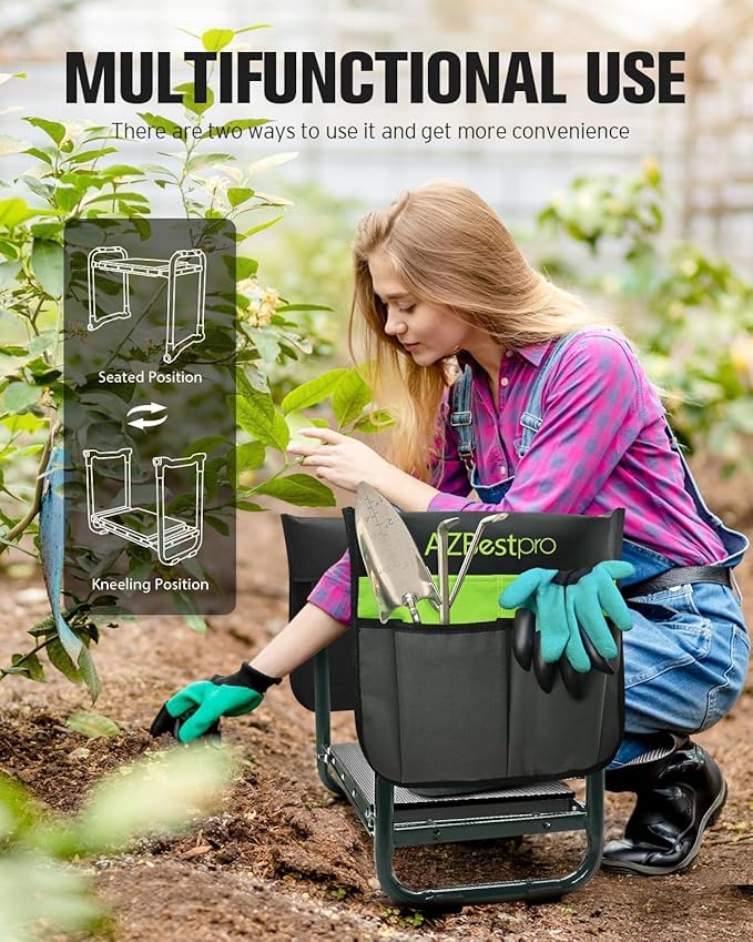 Garden Kneeler and Seat Heavy Duty, Upgraded Foldable Gardening Stool - Image 4
