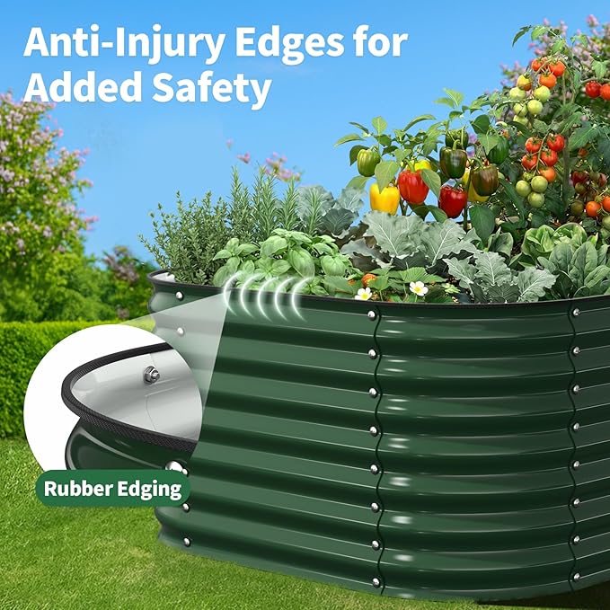 Kesfitt Raised Garden Bed Outdoor, Galvanized Steel Metal Raised Bed Planter - Image 8