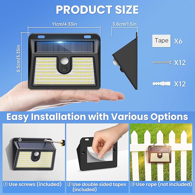 Solar Motion Sensor Outdoor Lights, Super Bright Solar Lights Outdoor Waterproof - Image 4