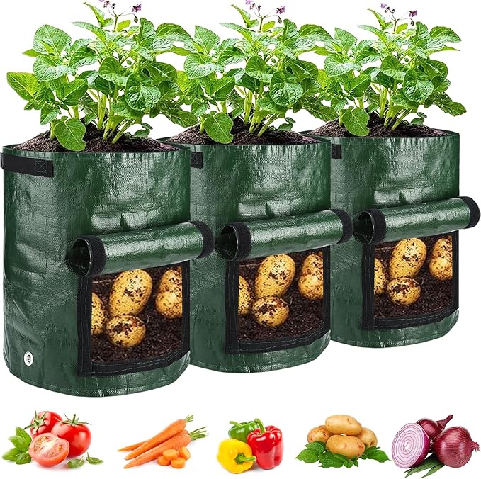 JJGoo Potato Grow Bags, 3 Pack 10 Gallon by JJGoo