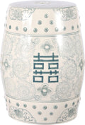 JONATHAN Y TBL1013C Double Happiness 18" Chinoiserie Ceramic Drum by JONATHANY