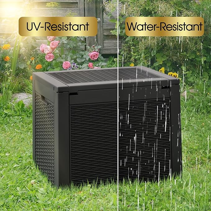 Outdoor Storage Box, Resin Deck Boxes Indoor and outdoor, Waterproof Storage - Image 4