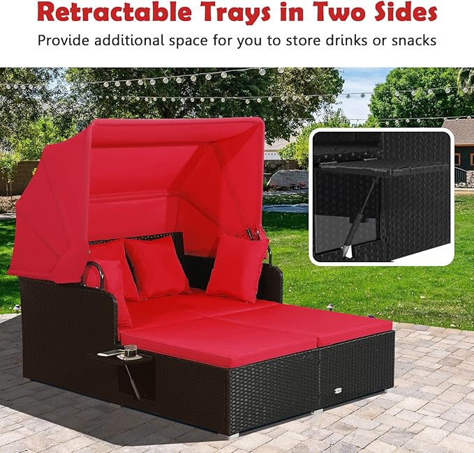 Tangkula Patio Rattan Daybed - Image 6