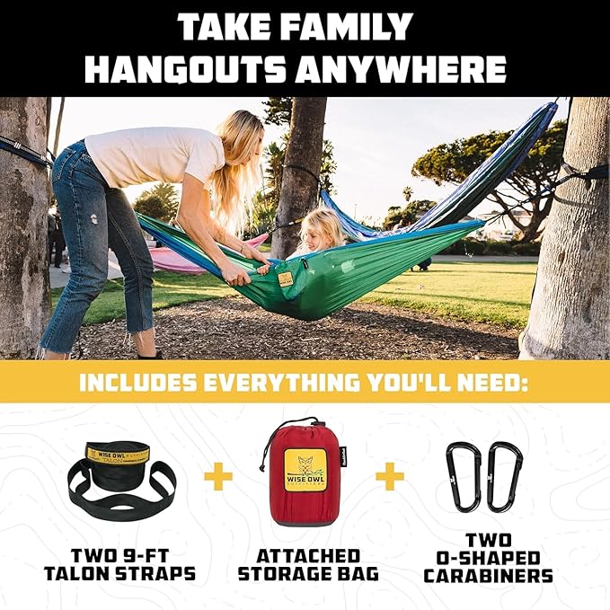 Wise Owl Outfitters Camping Hammock – 500lbs Portable Hammock - Image 2