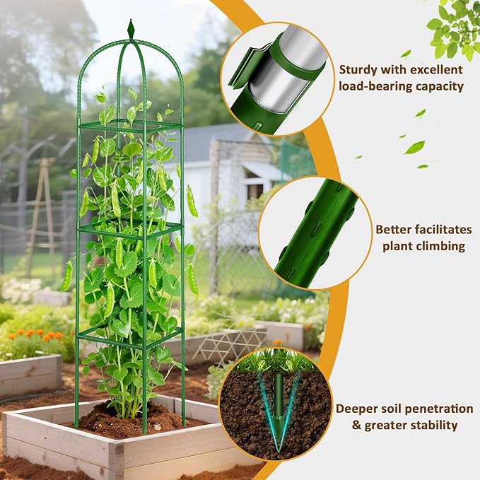 Garden Trellis for Climbing Plants, Tomato Cage, Cucumber Trellis, Rustproof - Image 3
