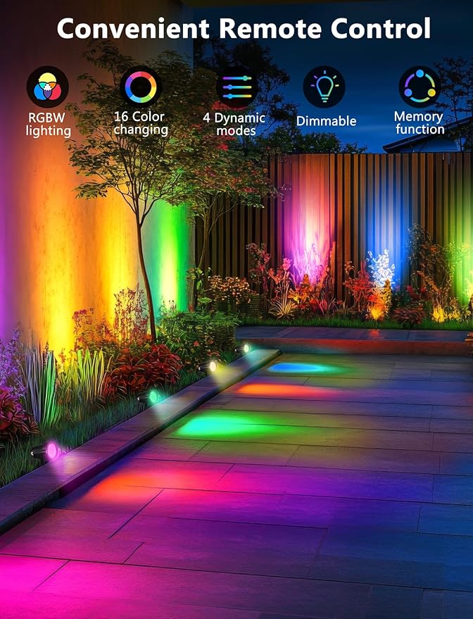 OurLeeme Lawn Flood Light Stake, 2-in-1 Waterproof Outdoor Remote controlle - Image 2