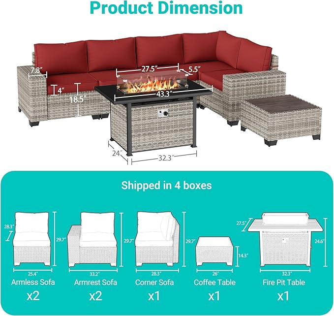 7-Piece Outdoor Patio Furniture Set - Image 2