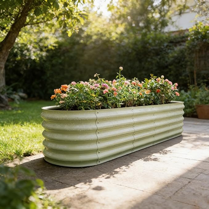 Gardmax Galvanized Raised Garden Bed, Lightweight Planter Boxes Outdoor - Image 7
