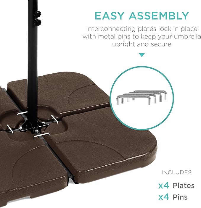 Best Choice Products 4-Piece 155lb Capacity Heavy-Duty Cantilever Offset Patio - Image 4