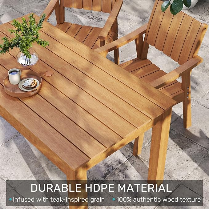 ZHUSI Patio Table and Chairs Set, Outdoor Table and Chairs, HDPE Outdoor Dining - Image 3