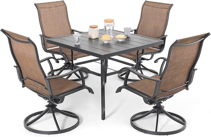 NUU GARDEN Outdoor Dining Set 5-Piece Patio Set - Image 8