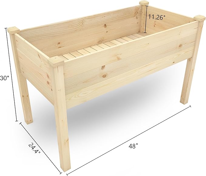 BIRASIL Outdoor Raised Garden Bed, Wood Planter Box - Image 2